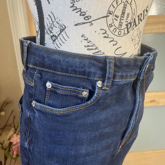 Zara Women's Blue High Waisted Medium Wash Stretch Skinny Denim Jeans Size 10 - Picture 3 of 8